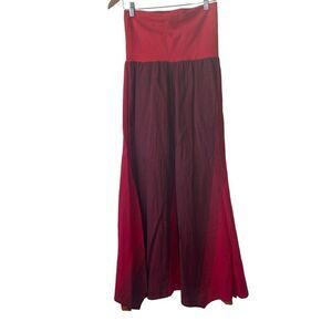 Dragonfly‎ Boutique Red/Orange Woven Wide Leg Tie Waist Crop Coulotte Pants Sz M